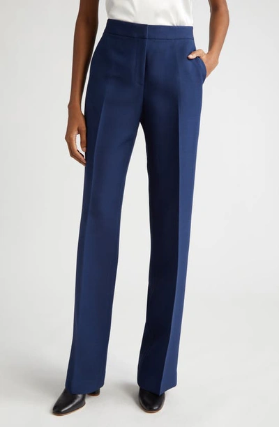 Lafayette 148 Gates Straight-leg Pants In Midnight Blue