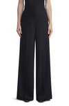 Lafayette 148 Thames High-rise Wide-leg Wool Pants In Black