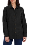 Foxcroft Haven Corduroy Button-up Shirt In Black