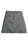 Courrèges Caviar Wool Blend Tweed Miniskirt In Black/ White