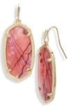 Kendra Scott Elle Filigree Drop Earrings In Gold Burgundy Illusion