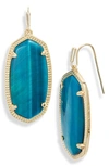 Kendra Scott Elle Filigree Drop Earrings In Gold Teal Tigers Eye