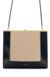 Saint Laurent Small Sac Colorblock Leather Shoulder Bag In Sea Salt/ Nero