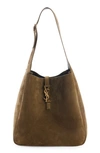 Saint Laurent Le 5 A 7 Suede Hobo Shoulder Bag In New Barley