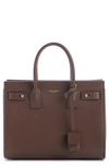 Saint Laurent Baby Sac De Jour Grained Leather Top Handle Bag In Dark Noisette