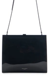 Saint Laurent Small Sac Patent Shoulder Bag In Nero/ Nero