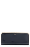 Saint Laurent Slp Patent Leather Frame Clutch In Nero