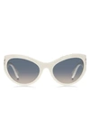 Marc Jacobs 61mm Wrap Cat Eye Sunglasses In White