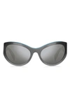 Marc Jacobs 61mm Wrap Cat Eye Sunglasses In Silver/ Silver Mirror