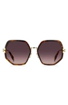 Marc Jacobs 58mm Gradient Angular Sunglasses In Hvna Gold