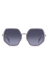 Marc Jacobs 58mm Gradient Angular Sunglasses In Violet Palladium/ Grey Blue