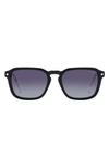 Polaroid 53mm Polarized Rectangular Sunglasses In Black Beige/ Gray Sf Polarized