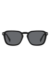 Polaroid 53mm Polarized Rectangular Sunglasses In Black/ Gray Polarized