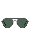 Polaroid 57mm Polarized Aviator Sunglasses In Dark Ruthen/ Green Polarized