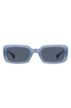 Polaroid 52mm Polarized Rectangular Sunglasses In Azure/ Blue Polarized