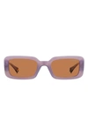 Polaroid 52mm Polarized Rectangular Sunglasses In Lilac/ Copper Polarized