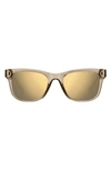 Polaroid 51mm Polarized Square Sunglasses In Beige/ Grey Gold Polarized