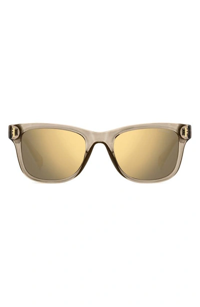 Polaroid 51mm Polarized Square Sunglasses In Beige/ Grey Gold Polarized
