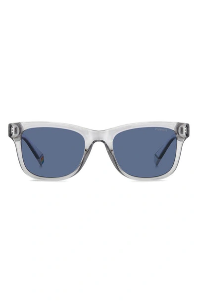 Polaroid 51mm Polarized Square Sunglasses In Grey/ Blue Polarized