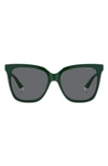 Polaroid 55mm Polarized Square Sunglasses In Green/ Gray Polarized