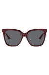 Polaroid 55mm Polarized Square Sunglasses In Burgundy/ Gray Polarized