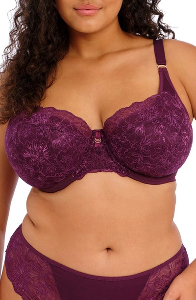 Elomi Brianna Underwire Padded Half Cup Bra In Blackberry