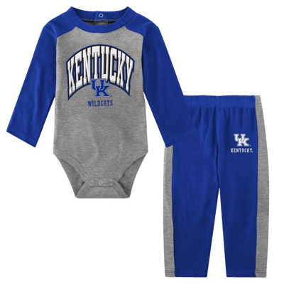 Outerstuff Babies' Infant Boys And Girls Royal Kentucky Wildcats Rookie Of The Year Long Sleeve Bodysuit And Pants Set