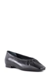 Seychelles The Little Things Womens Metallic Leather Ballet Flats In Black
