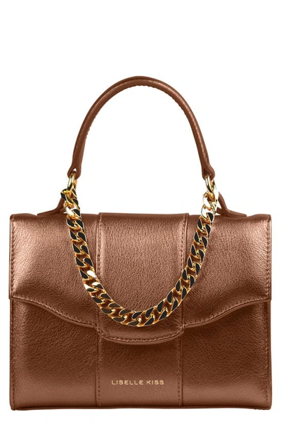 Liselle Kiss Meli Leather Top Handle Bag In Bronze