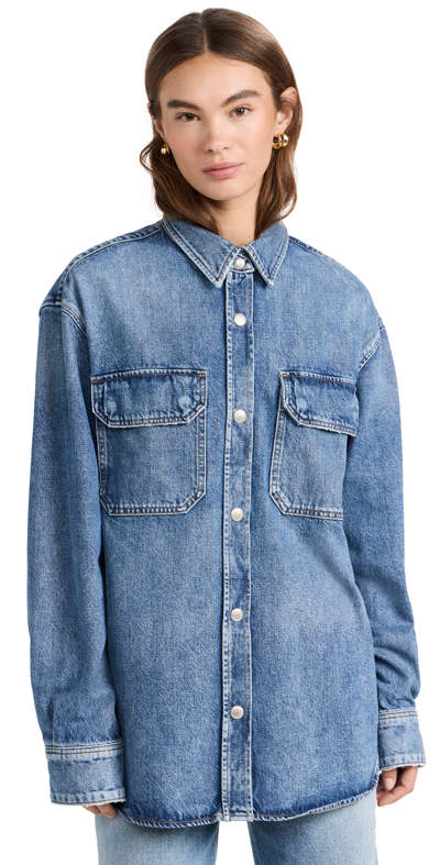 Agolde Camryn Upsized Denim Shirt In Swing