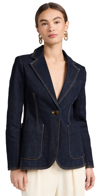 TORY BURCH DENIM BLAZER DARK WASH 6