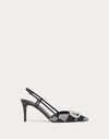 Valentino Vlogo Signature Crystal Embellished Slingback Pump In Crystal/black