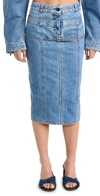 Jacquemus La Jupe De Nimes Criollo Skirt Light Blue/tabac In Light Blue/tabac