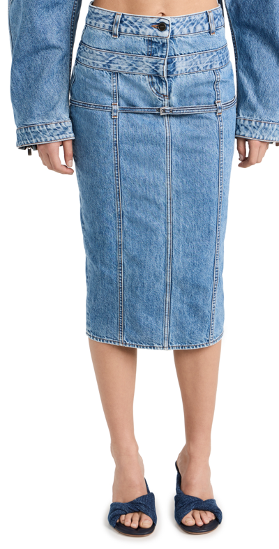 Jacquemus Woman Denim Skirt Blue Size 27 Re-used Cotton