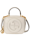 GUCCI WHITE BLONDIE LEATHER TOTE BAG