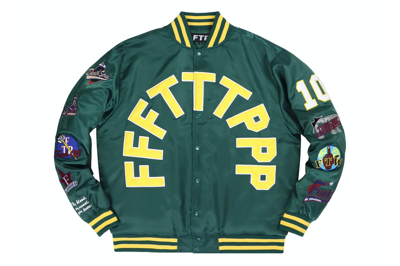 Pre-owned Ftp League Varsity Jacket Green