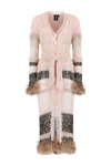 Andreeva Baby Pink Handmade Knit Cardigan In Pink