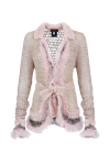 Andreeva Baby Pink Handmade Knit Short Cardigan In Pink