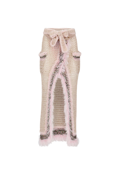 Andreeva Baby Pink Handmade Knit Skirt