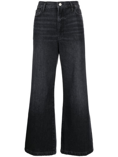 Frame Blue Le Baggy Palazzo Jeans In Black