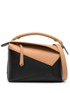 LOEWE BROWN PUZZLE EDGE SMALL LEATHER TOP HANDLE BAG