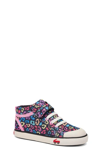 See Kai Run Kids' Peyton Metallic Sneaker In Black Leopard