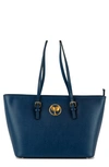 Persaman New York Pipa 67 Leather Tote In Blue