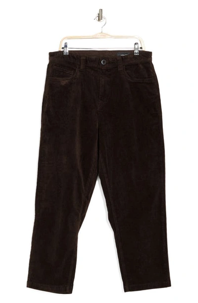 Volcom Modown Relaxed Tapered Corduroy Pants In Dark Brown