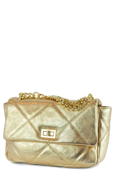 Persaman New York Paris 50 Metallic Quilted Bag In Gold