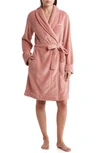 Calvin Klein Plush Robe In Ash Rose