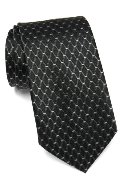 Duchamp Neat Woven Silk Tie In Black