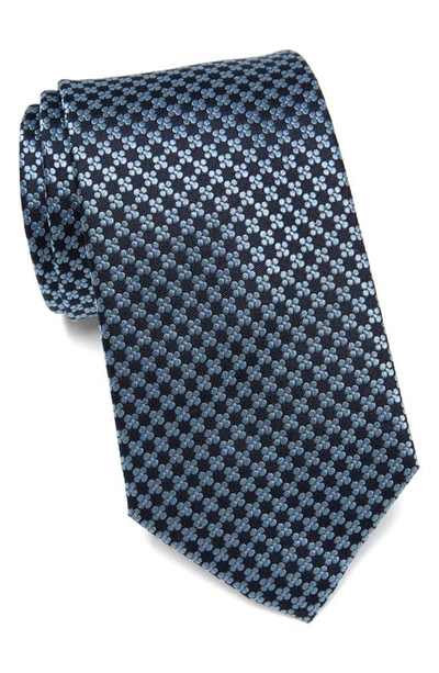 Duchamp Neat Woven Silk Tie In Blue