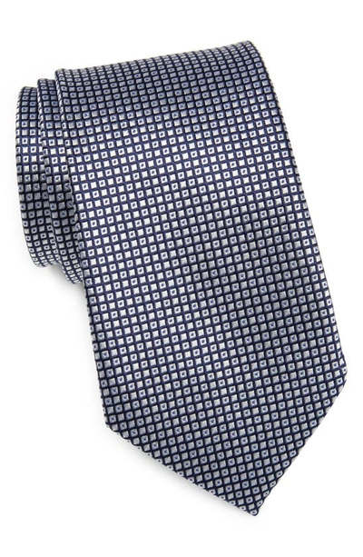 Duchamp Neat Woven Silk Tie In Navy