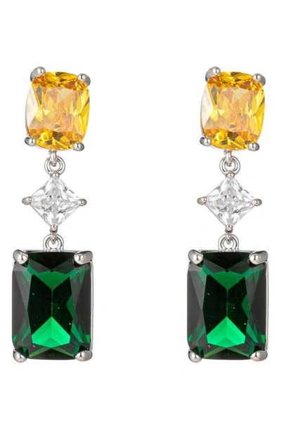 Eye Candy Los Angeles Amelia Cubic Zirconia Drop Earrings In Silver